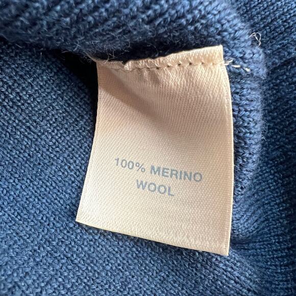 Vintage Nordstrom Preview Merino Wool Cardigan Duster Sweater Small Blue V Neck - Picture 6 of 9